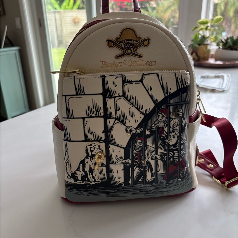 Loungefly Disney Parks Cream and Red Backpack